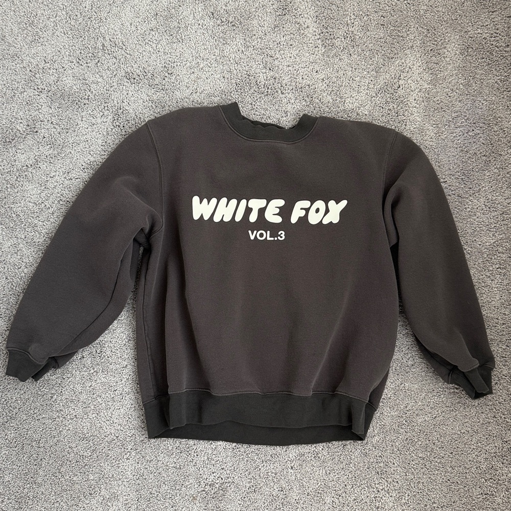 White Fox Black Sweatshirt